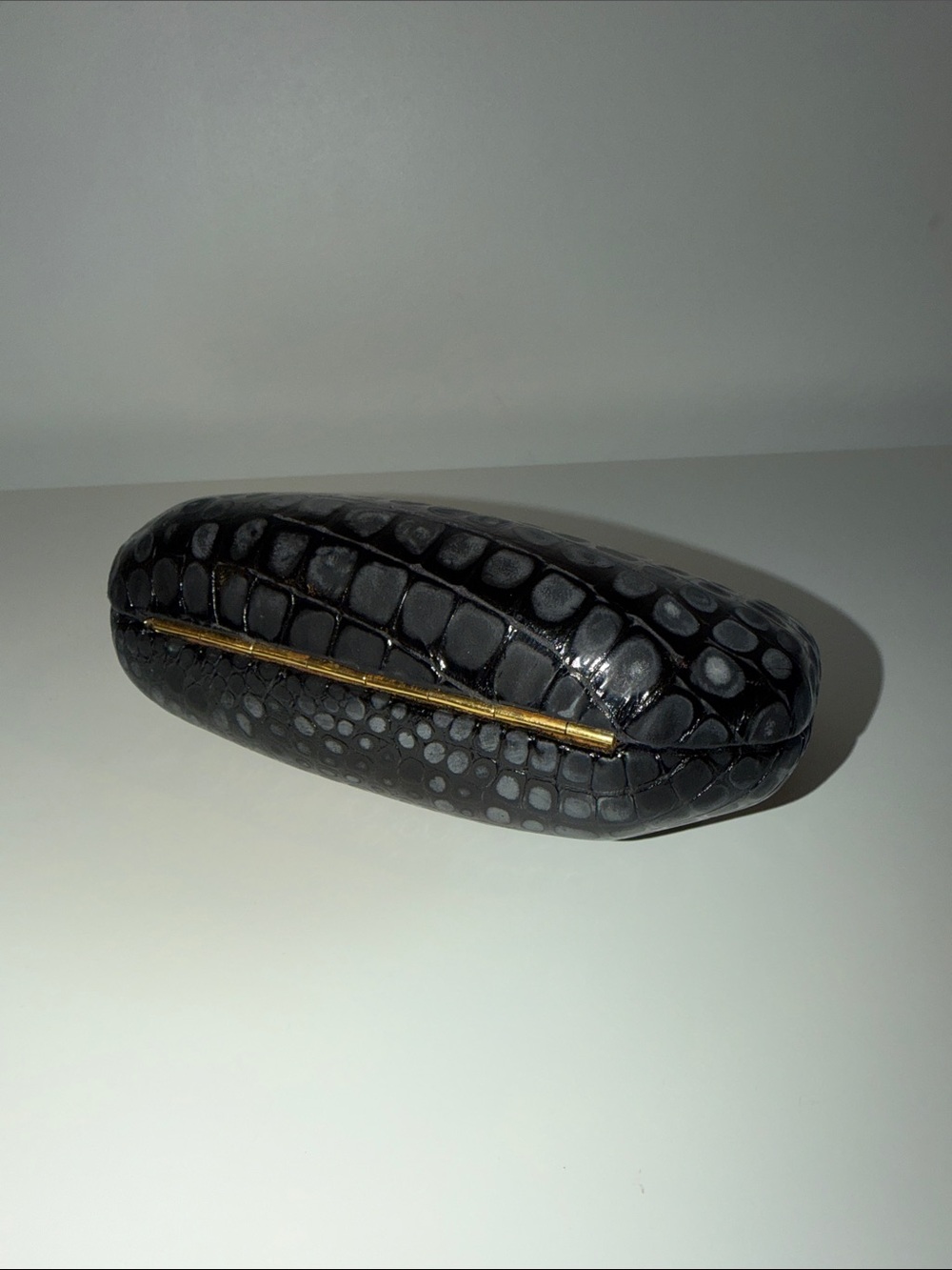 Vintage RODO Italy black croc embossed leather clutch shoulder bag - Picture 10 of 14